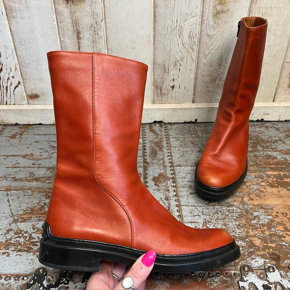 Tod’s Burnt Orange Leather Boots - Picture 14 of 14